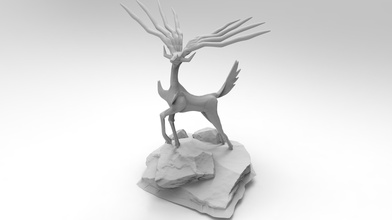 xerneas pokemon ciervo estatua 3d impresión modelo charizard toque pikachu legendario juegos juguetes 3d print model - Mito3D