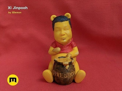 xi jinpooh kommerziell lizenz karikatur jinping winnie pooh politik politisch meme frei hong kong tibet satire präsident protest unterdrückung opreshon china kunst skulpturen 3d print model - Mito3D