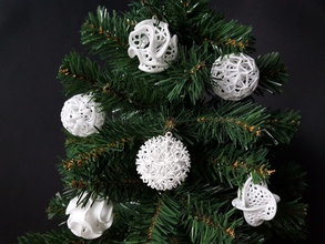xmas baubles set christmas winter tree art decoration ball ornament protonik generative house decor 3d print model - Mito3D