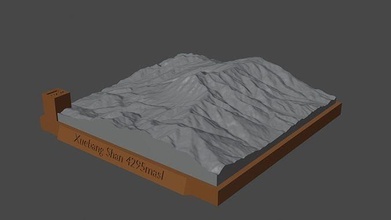 xuebang Shan Berg Landschaft Vulkan Terrain Umgebung Natur Photogrammetrie Elevation Wissenschaft 3d print model - Mito3D