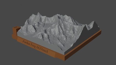 xuelian feng mountain landscape volcano terrain environment nature photogrammetry elevation dem science 3d print model - Mito3D