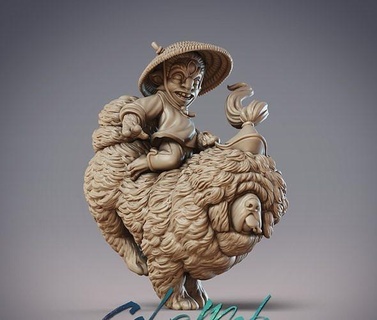 xueren pastore jiang andare pre supportato File resina stampa cane rottweiler arte sculture 3d print model - Mito3D