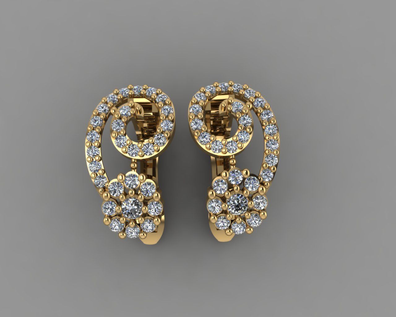 y-116 diamond earring gems jewelry fashion gold design silver ring elegant shining necklace gem bracelet pendant sapphire women rings wedding earrings 3D print model - Mito3D