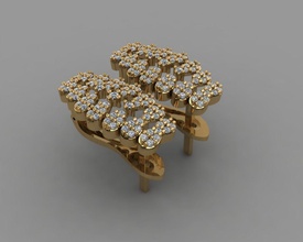 y-124 diamond earring rings necklace jewelry gems fashion gold design silver ring elegant shining gem bracelet pendant sapphire women wedding earrings 3d print model - Mito3D