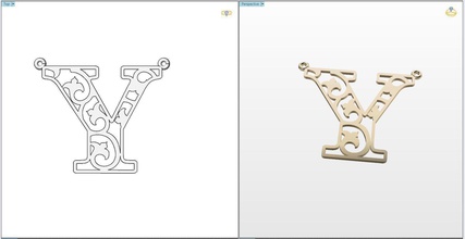 y letter pendant jewelry silver gold jewellery clothing pendants 3d print model - Mito3D