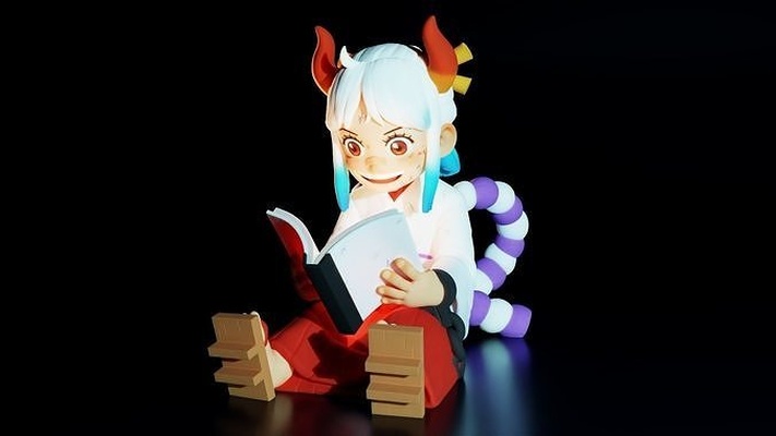 yamato oden s libro trozo pieza anime figura manga niña personaje arte juguetes modelo impresión wan esculturas kenyarticho keny alcachofa 3d print model - Mito3D