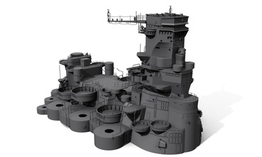 yamato superstructure 1 200 véhicule machinerie militaire arme navire musashi seconde guerre mondiale liens ijn bataille navale japon kure miniatures véhicules loisir diy 3d print model - Mito3D
