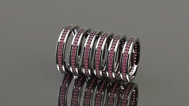yansa stack of gold rings simpel jewelery fashion beauty chrome design silver diamond ring art luxury luck stones antique gem collection jewelry 3d print model - Mito3D