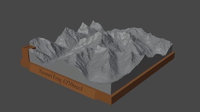 yaomei feng mountain landscape volcano terrain environment nature photogrammetry elevation dem science 3d print model - Mito3D