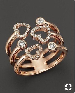 yd219 bague gold diamond jewelry 3d bijoux ring anneau fashion rings 3d print model - Mito3D