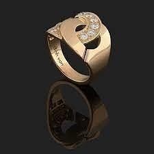 yd249 bague or diamant bijoux 3d anneau anneaux 3d print model - Mito3D