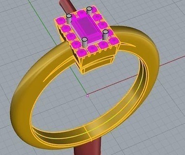 yd 59 Gold Bijoux 3d Diamant Ring Solitär Schmuck Liebe bague Mode Engagement Ringe 3d print model - Mito3D