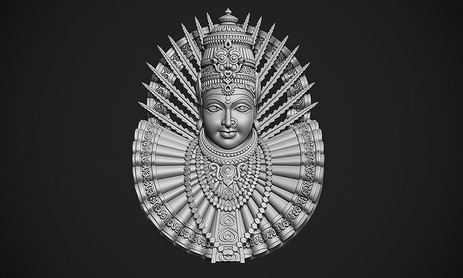 gritoma Devi Durga cabeça sul indiano Deus deusa hindu religioso escultura arte esculturas 3D print model - Mito3D