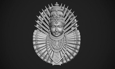 gritoma Devi Durga cabeça sul indiano Deus deusa hindu religioso escultura arte esculturas 3d print model - Mito3D