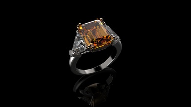 oro giallo citrino anello di diamanti gioielli la sterlina matrimonio nozze fidanzamento argento pietra solitaire emerald anelli 3d print model - Mito3D