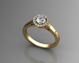 yellow gold engagement rings jewelry ring diamond wedding jewellery gemstone 3d print model - Mito3D