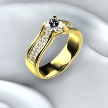 anello in oro giallo gioielli matrimonio stampabile di diamanti gioiello d'oro lusso anelli 3d print model - Mito3D
