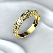 oro amarillo anillo la joyería de lujo boda compromiso rojo blanco imprimible joya diamante matrimonio los anillos 3d print model - Mito3D