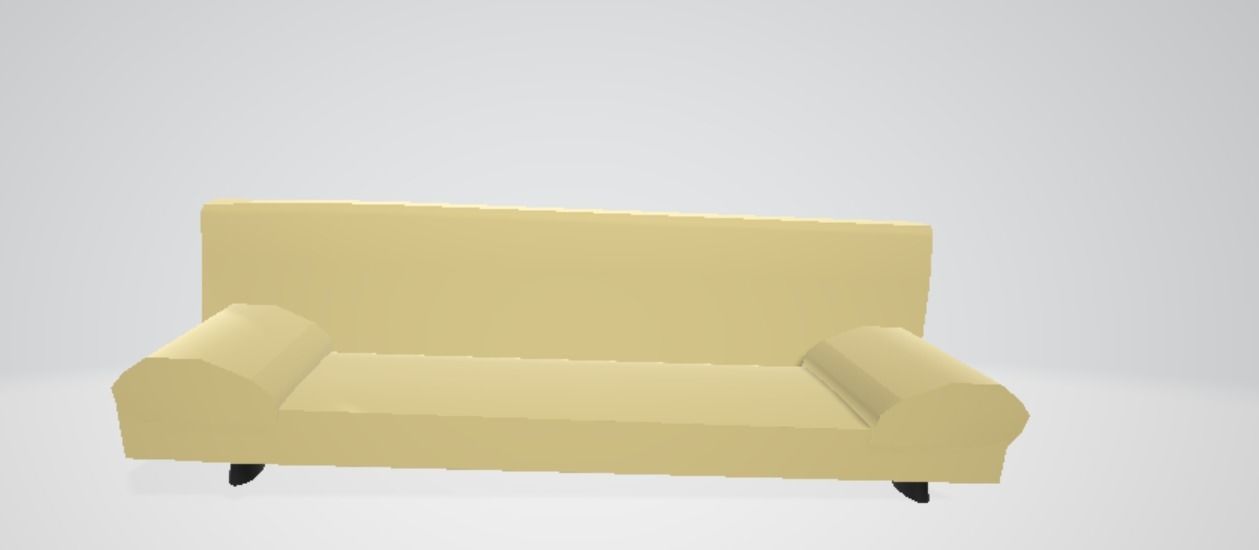 gelbes sofa Haus Möbel Raum innen home gelb couch blender 3D print model - Mito3D