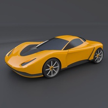 yellow toy car concept prototype auto roadster futuristic printable vehicle cad race games toys 3dprintable 3dprinting 3dprint racing 3d print model - Mito3D