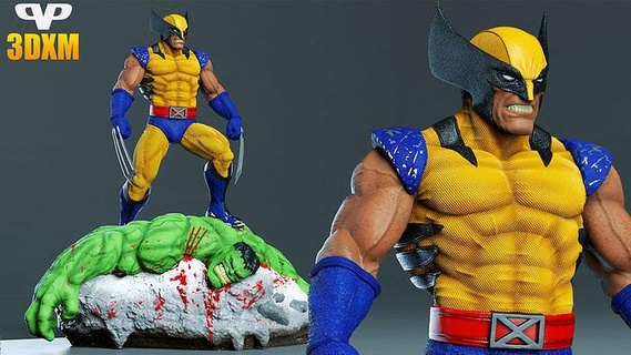 Sarı Wolverine Hulk stl 3d baskı chibistl 3dxm oyunlar oyuncaklar 3d print model - Mito3D
