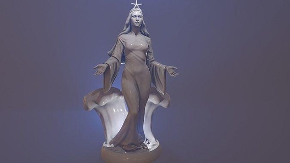 yemanja mother sea saint virgin statue god goddes religous jesus iemanja donha orishas sculpture art sculptures 3d print model - Mito3D