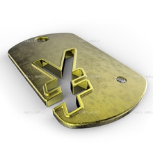 yen sembol 3d muska ordu köpek amblem fetiş altın takı monogram cinsiyet kolye yazdırılabilir gümüş etiketleri tılsım zbrush stl 3d print model - Mito3D