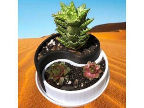 yin yang planteur succulent plante pot yinyang facile cadeau maison décor 3d print model - Mito3D