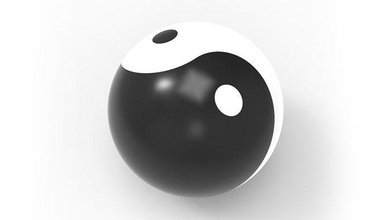 yin yang balle yinyang jinjang sphère bouddhisme 3dball bouddhiste chine japon yinyang3d art mathématique 3d print model - Mito3D