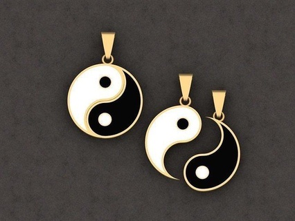 yin yang free pendant 3d print model yinyang download printable jewellery jewelry symbol diamond silver gold jewel ring necklace chinese pendants 3d print model - Mito3D