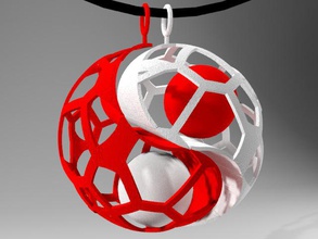 yin yang aşk voronoi sanat kolye ev diğer valentine baskı matematiksel 3d print model - Mito3D