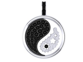 yin yang pendant carrera y jewelry carreraycarrera gem gold printable diamond 3d model fashion matrix rhino stl cad pendants 3d print model - Mito3D