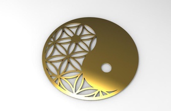 yin yang sacré géométrie bijoux mandala lotus pendentifs 3d print model - Mito3D