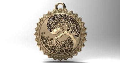 yin yang pingente de árvore 1 jóias chaveiro a arte natureza floresta pingentes 3d print model - Mito3D
