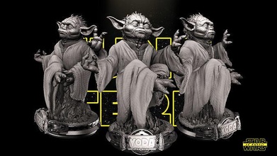 yoda bust - tested ready 3d printing patreon 3dprinting 3dmodeling art sculptures 3d print model - Mito3D