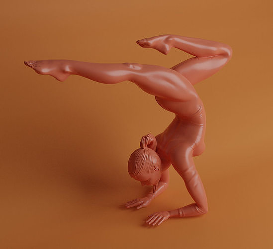 yoga 2 donna umano stampabile ragazza carattere corpo femmina meditazione arte decorazione ginnastica sculture 3D print model - Mito3D