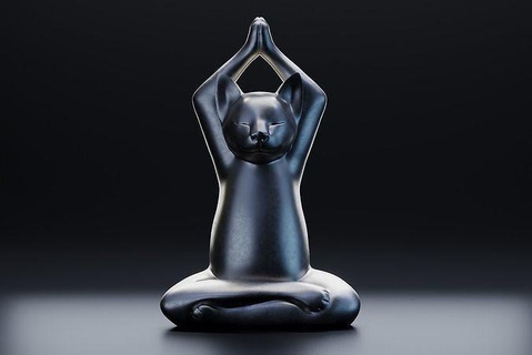 yoga gatto 4 figura arte 3d Stampa statuetta statua gattino figurina stampabile scultura animale domestico felino sculture 3d print model - Mito3D