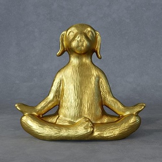 yoga chien animal méditation formation aptitude statuette souvenir art sculptures décor chienchien or détendre intérieur décoration statue sculpture collection 3d print model - Mito3D