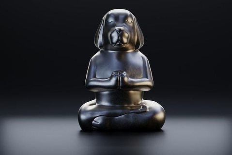 yoga perro 2 figurilla escultura meditación estatua Arte esculturas 3d print model - Mito3D
