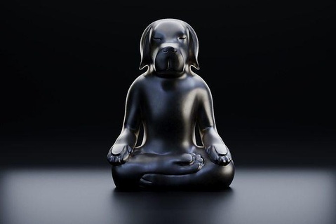 ioga cão impressão personagem arte escultura estatueta lembrança bugiganga estátua deco esculturas 3d print model - Mito3D