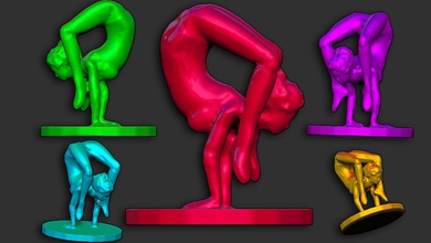 yoga ragazza ballerino figurina miniatura statuetta figura scultura casa arredamento arte medio danza prescolare 3d print model - Mito3D