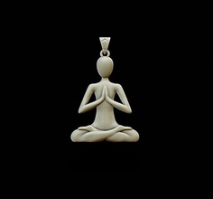 yoga pendant character human people sport lowpoly pose man male practice action muscle posing miniature figure statue statuette sculpture art jewelry pendants 3d print model - Mito3D