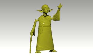 yogandi articulando yoda gandhi guerra estrelas picos império jedi política po político figura ação brinquedo arte esculturas 3d print model - Mito3D