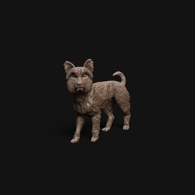 yorkshire terrier cane pre supportato stampabile animale figura figurine segugio miniature domestico scultura miniatura mammifero in piedi canino carina piccolo arte sculture 3d print model - Mito3D