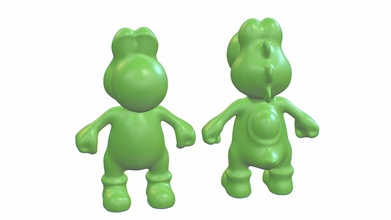 yoshi 3d print two toy figures super mario brothers smash nintendo game character sculpture figurine printable statue video miniatures cute figure bros games toys 3d print model - Mito3D