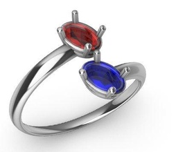 you me classic ring jewelry 18k printable fashion apparel sapphire gem white brilliant gold beauty jewel ruby gemstones youandme rings 3d print model - Mito3D