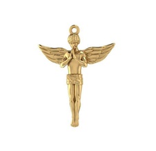 giovani pendente a forma di angelo gioielli art ciondolo oro jewelrycad umana argento stampabile ciondoli 3d print model - Mito3D