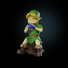 Jeune lien ocarina temps Zelda nintendo Jeu Jeux vidéo sculpture fracasser impression fantaisie figurines Légende hyrule jouets 3d print model - Mito3D