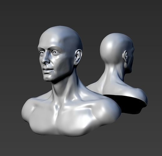 jeune homme tête anatomie visage personnage portrait baiser sculpture masculin superficiel art statue sculptures 3D print model - Mito3D