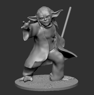 joven Maestro yoda sar guerras Jedi Arte esculturas 3d print model - Mito3D